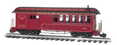 Bachmann Industries Train Passenger Car Jackson Sharp Passenger Car Combine Denver  Rio Grande Large Scale