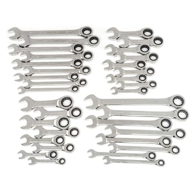 GEARWRENCH 34 Pc Standard  Stubby Ratcheting Wrench Set SAE  Metric  85034