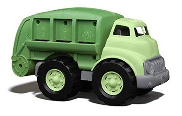 Green Toys Recycling Truck Green FFP  Pretend Play Motor Skills Kids Toy Vehicle No BPA phthalates PVC Dishwasher Safe Recycled Plastic Made in USA