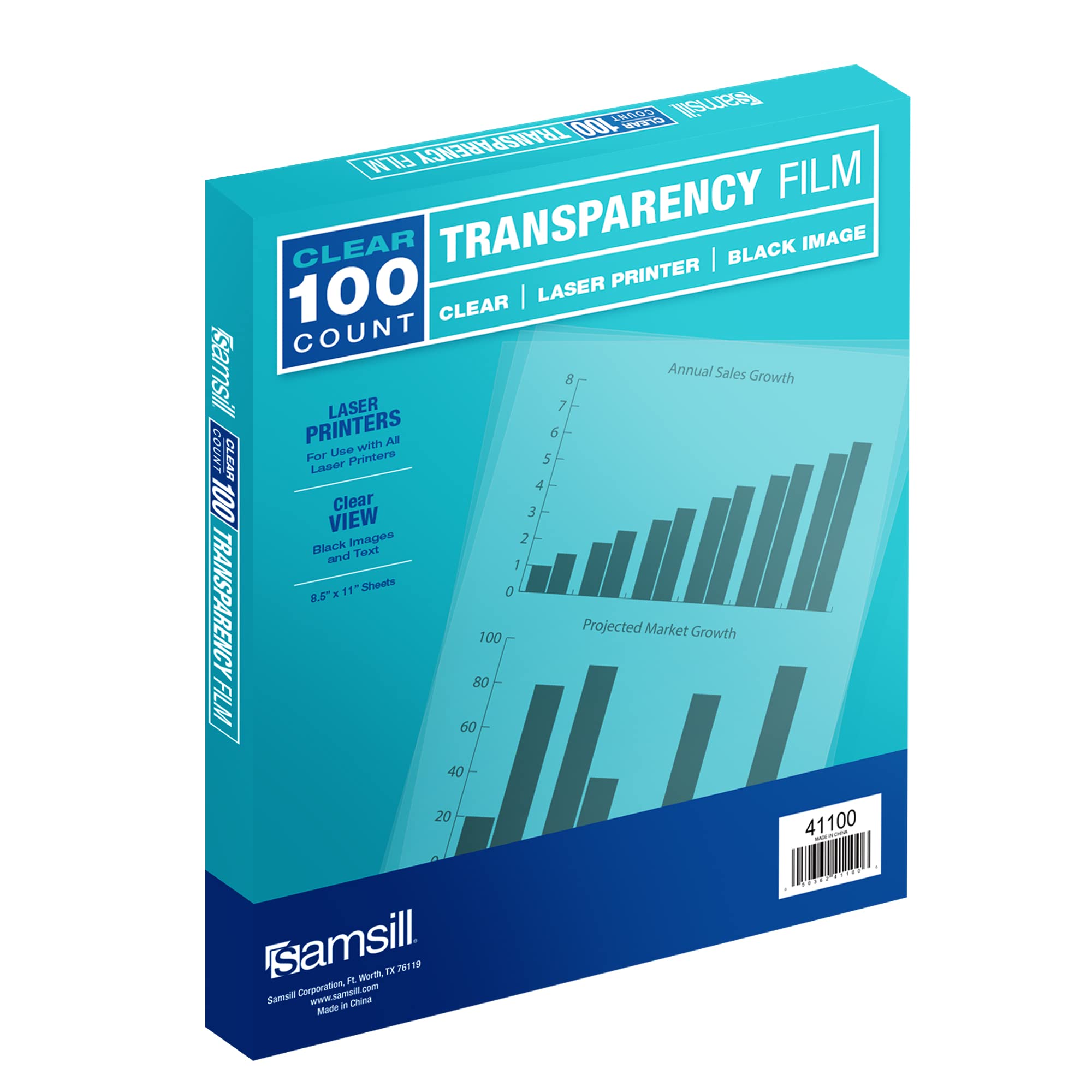 سامسيل Samsill Economy Transparent Printer Sheets Projector Film Clear Transparency Film For La 85 x 11 inch