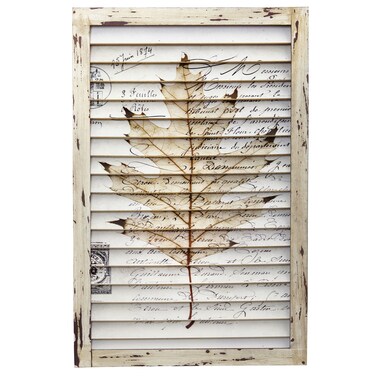 Nearly Natural Maple Leaf Window Shutter Wall Dcor