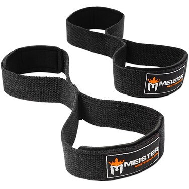 Meister FIGURE 8s Weight Lifting Straps  Neoprene Padded PAIR