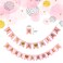 AllHeartDesires Set of 2 Pastel Baby Pink Gold Foiled Letter Sign Baby Shower  Its A Girl Bunting Banner First 1st Birthday Party Garland Photo Booth Props Decoration