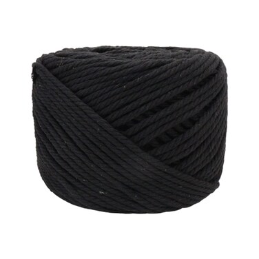 SUNTQ Cotton Cord 3mm x 328 feet Handmade Decorations Cotton Macrame Rope Bohemia Macrame DIY Wall Hanging Plant Hanger Black