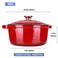 Puricon 55 Quart Enameled Cast Iron Dutch Oven with Lid 55 QT Deep Round Dutch Oven Pot with Dual Handles Red
