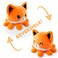 TeeTurtle  The Original Reversible Octofox Plushie  Patented Design  White and Orange  Show Your Mood Without Saying a Word