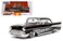 JADA 1 24 WB  Metals  Bigtime Kustoms  1957 Chevrolet Bel Air Black with White Flame Design Diecast Vehicles