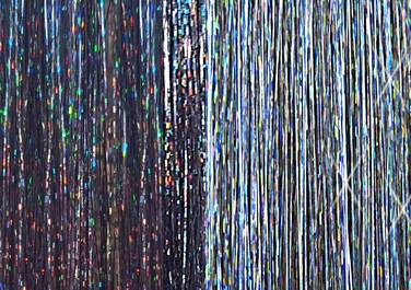 40 Hair Tinsel 200 Strands Two Sparkling Colors  Silver  Stellar Midnight Black