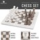 Radicaln Marble Chess Set 15 Inches White and Grey Oceanic Handmade Chess Sets for Adults 1 Chess Board  32 Chess Pieces  Board Chess Game 2 Player