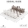 Radicaln Marble Chess Set 15 Inches White and Grey Oceanic Handmade Chess Sets for Adults 1 Chess Board  32 Chess Pieces  Board Chess Game 2 Player