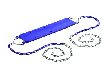 Beginner Swingset Seat with Chains  Purple  115lb Capacity  58 ZincPlated Chain wVinyl Coating  Easy Assembly  Installation  Replacement Playset Accessory  DIY Playground Accessories