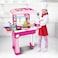 JOYSAE 2in1 Travel Suitcase and Kitchen Set for Kids Pretended Play Kitchen Toy Set with 25 Accessories includes Toy Pots Pans Dishes Utensils and Fake Foods Best Gift for Boys  Girls