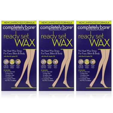 Completely Bare Hypo Allergenic Wax Strips For Face Bikini  Body 50 ea Pack of 3 by Completely Bare