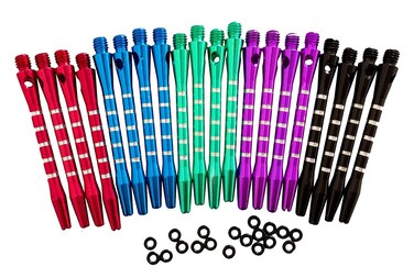CavalierDarts 5 Colors20 Pcs Aluminum Medium Darts Shafts Dart Stems Throwing Fitting with Oring 53mm