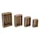 Tim Holtz IdeaOlogy Wooden Vignette Boxes 4 Per Pack 4 Sizes From 55 x 4 x 15 Inches To 32 x 22 x 1 Natural With Brown TH93279