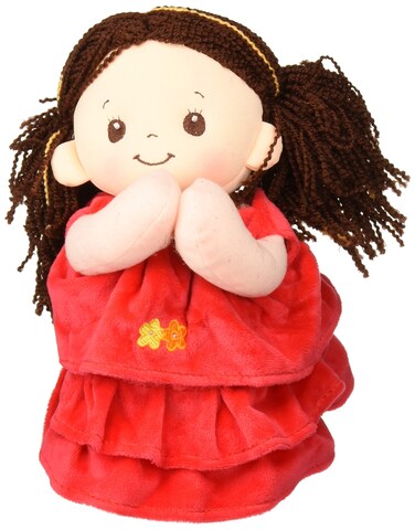 Linzy Toys Hanna Recites Spanish Prayer Musical Red Doll Plush 10 Inch