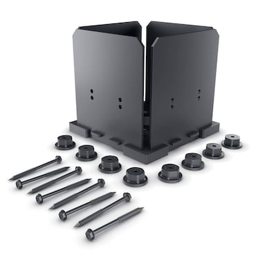 Ozco 51709 Ironwood 8x8 Elevated Post Base Kit Black Galvanized Steel 1 per Pack