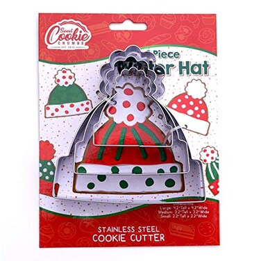 Winter Hat Cookie Cutter 3 Piece Set Premium FoodGrade Stainless Steel Dishwasher Safe Winter Hat 3 Piece