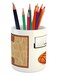 Lunarable Sports Pencil Pen Holder Basketball Court Backboard Illustration Realistic Sports Themed Ceramic Pencil Holder for Desk Office Accessory 36 X 32 Brown Orange