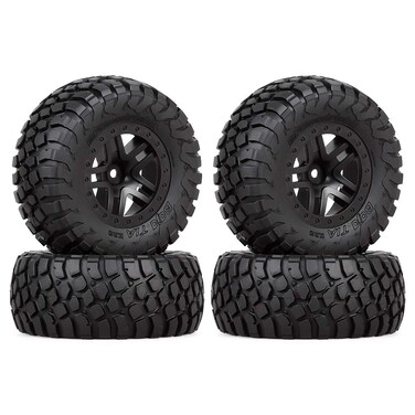 INJORA RC Wheel Set 4pcs RC Wheel Rim and RC Tires for 110 RC ShortCourse Car Slash VKAR 10SC AX4006