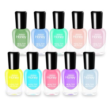 Abitzon NEW Nail Polish Set 10 Bottles  NonToxic EcoFriendly Easy Peel Off  Quick Dry Water Based Nail Polish