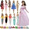 BJDBUS 15 Items 5 Sets Fashion Clothes Outfit Dress with 10 Pairs Shoes Accessories for 115 Inch Girl Doll