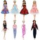 BJDBUS 15 Items 5 Sets Fashion Clothes Outfit Dress with 10 Pairs Shoes Accessories for 115 Inch Girl Doll