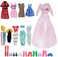 BJDBUS 15 Items 5 Sets Fashion Clothes Outfit Dress with 10 Pairs Shoes Accessories for 115 Inch Girl Doll