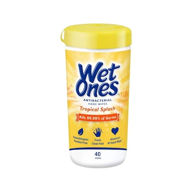 Wet Ones Antibacterial Hand Wipes Citrus Scent 40 Count Pack of 6