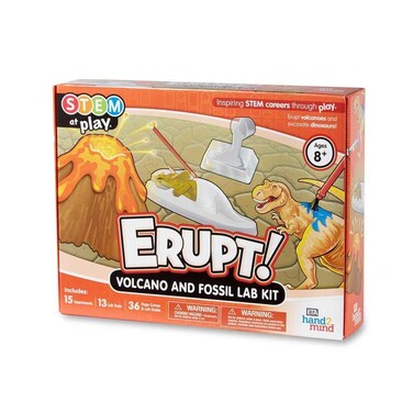 hand2mind Fossil and Volcano Science Kits for Kids 812 Kids Science Kit with FactFilled Guide Dinosaur Digging Fossil Kit Volcano Science STEM Toys 15 Science Experiments