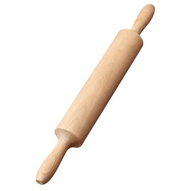 Meilexing Rolling Pin Beech Wood Wax Free Professional Dough Roller for Baking Pasta Pizza Fondant Cookie Noodles Bread 15x15 inchWith handlethe roller is 9 inch