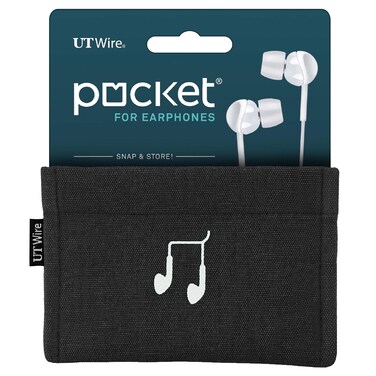 UT Wire Pocket Snap  Store Earphone Case Pouch Black