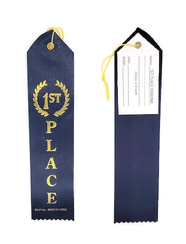 1st Place Blue Award Ribbons with a Card and String 24 pack