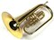 Moz Advanced Monel Pistons Marching Mellophone Key of F with Case and MouthpieceGold Lacquer Finish