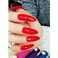 CoolNail Extra Long Sharp Stiletto Red False Nails Tips Pointed Stilettos Press On Nails For Fingers Full Cover with Glue Sticker