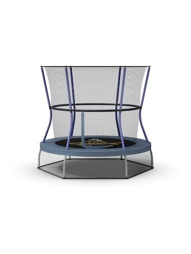 SKYWALKER TRAMPOLINES 60 Round Indoor Outdoor Mini Trampoline for Kids Toddler Bouncer with Enclosure Net Padded Frame Cover and Handlebar NoGap Safe Design Space Adventure