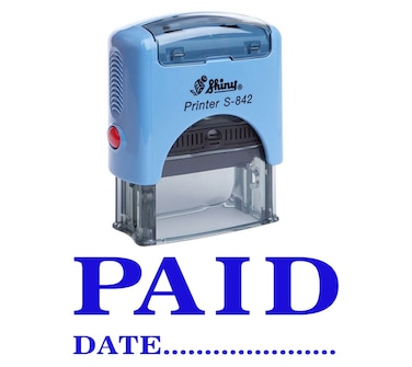 Paid with Date Self Inking Rubber Stamp Office Stationery Custom Shiny Stamp
