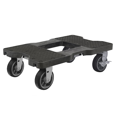 SNAPLOC All Terrain 4 Wheel Heavy Duty Dolly Cart 6 Inch Casters E Strap Attachment Included 1500 lb Capacity Made in USA Black