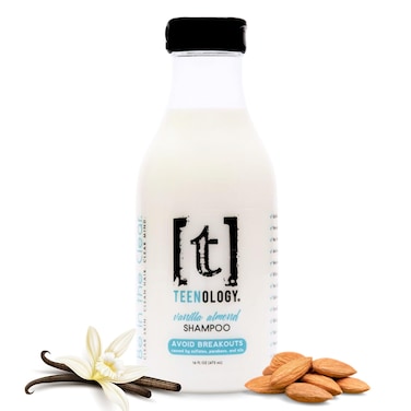 Teenology Shampoo for Teens For Clear Skin and Healthy Hair Natural Botanical Extracts 16 oz Vanilla Almond
