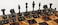 Real Brass Metal Staunton Bridled Knight Chess Men Set Gold and Black Chrome  NO Board