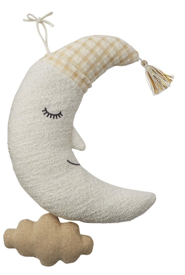 Mud Pie Cloud and Moon Musical Pull Nursery Decor Multicolor 10x8 12
