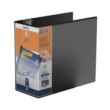 QuickFit View Binder 3Ring Binder Angle D Ring 5 Inch Black87071