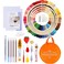 Caydo Embroidery Starter Kit Including 100 Skeins 50 Color Threads 5 Pieces Bamboo Embroidery Hoops 2 Pieces Aida Cloth A Circular Packing Bag and Cross Stitch Tool Kit