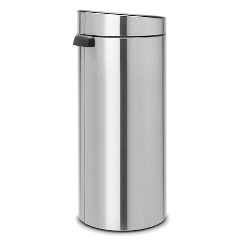 Brabantia 8 Gal Kitchen Touch Trash Can New Matt Steel FPP Removable Lid SoftTouch Open Garbage Can  Bags