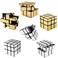 6 Pack Mirror Speed Cubes  Puzzle 3x3x3 Gold and Silver Mirror Magic Cube Bulk Set  Kids Brain Teaser Party Favors