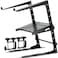 EMB Portable Dj Laptop Stand with Adjustable Height AntiSlip Design Works for Laptops Controllers and CD Players with Shelf Storage