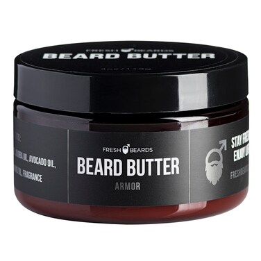 Fresh Beards Armor Beard Butter  Sandalwood Bourbon and Amber Fragrance  Scented Mens Beard and Mustache Conditioner  Soothing AntiItch Moisturizer and Softener for Healthy Beard Growth