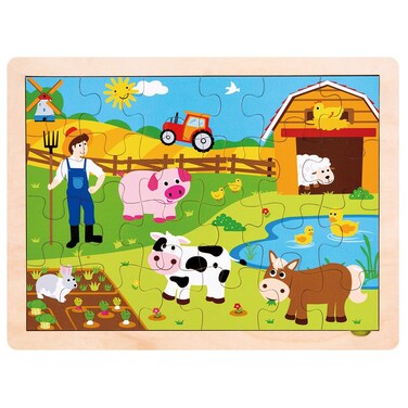 Imagination Generation Professor Poplars Busy Barnyard Inset Wooden Jigsaw Puzzle 24pcs