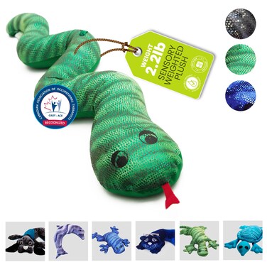 manimo Weighted Snake Plush for Kids  Adults  Stuffed Snake Toys for Kids Sensory Lap Pad  Stress Relief Pillow Pet Toy for Shoulder  Perfect for Home Schools Daycares
