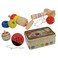 Loftus SW0249 4 Pc Classic Wooden Games in A Tin Set 6 inches Long Brown